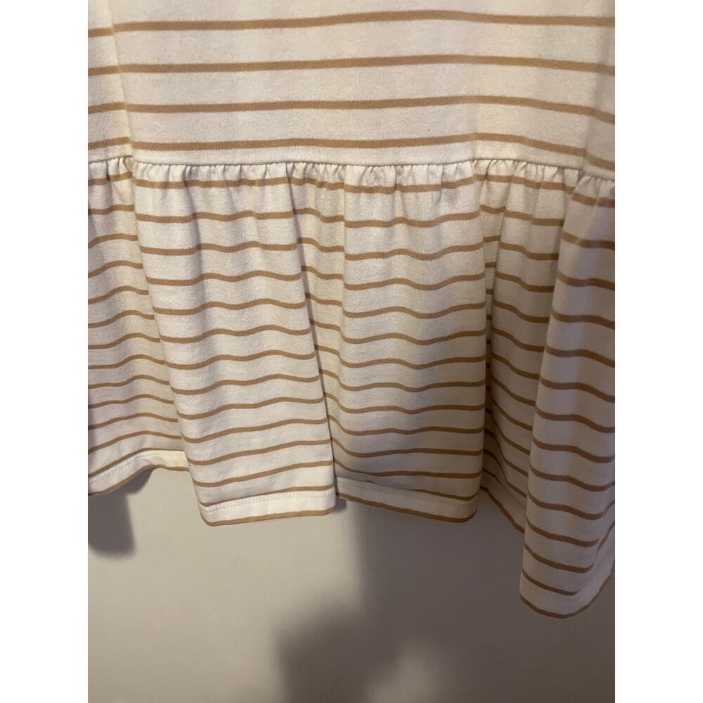 Sonoma Sleeveless Drop Waist Dress Tan Stripe Pleats Pockets Casual XL Coastal - Picture 4 of 5